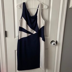 Navy Blue and White Dress